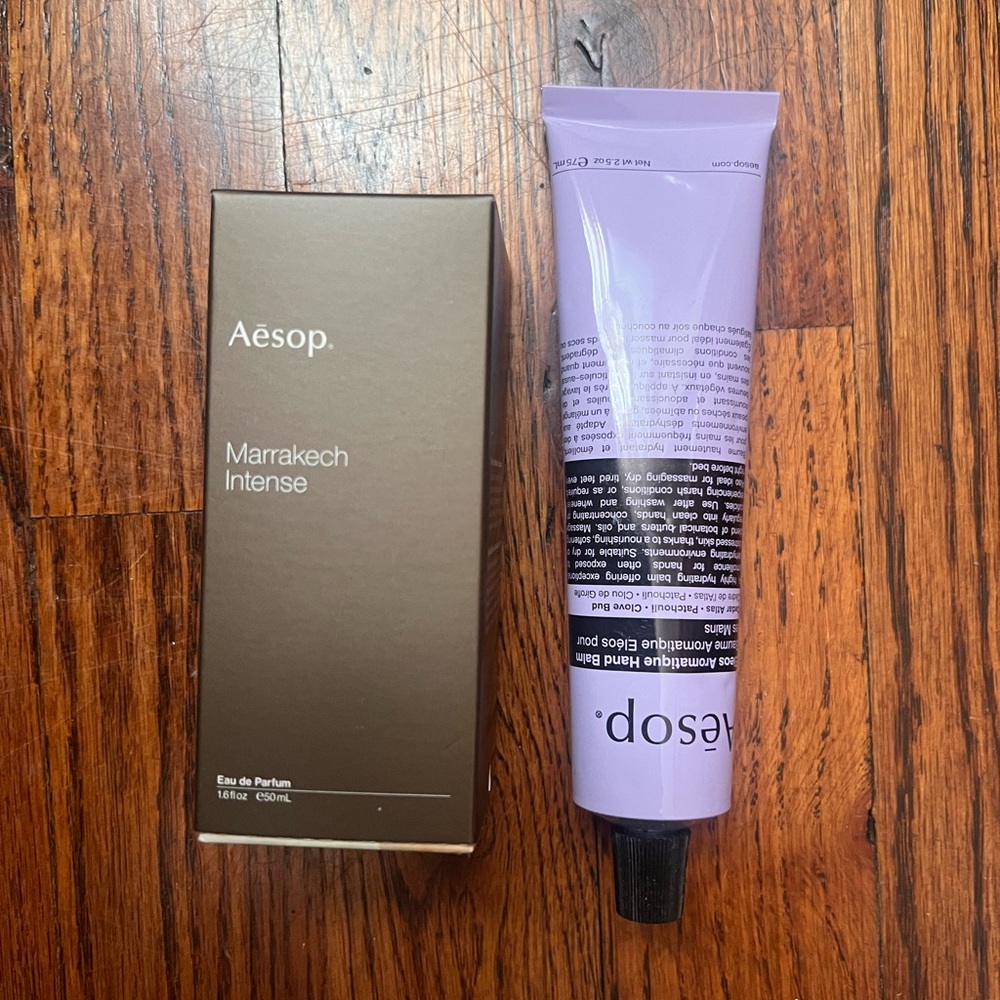 Brand New Aesop Marrakech Parfum and Brand New Eleos Hand Cream
